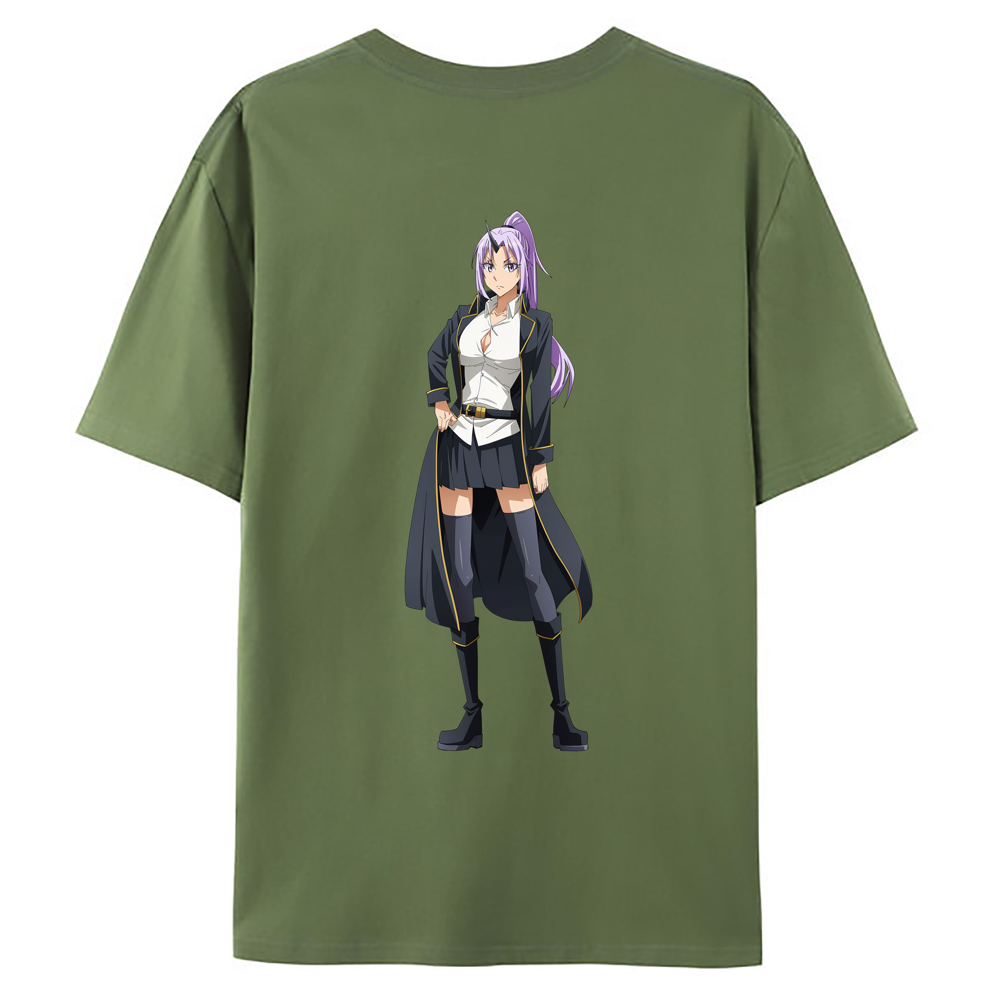 （画像用） 転スラ Regarding Reincarnated to Slime 綿100％ メンズ半袖Tシャツ（バックプリント） 通気性